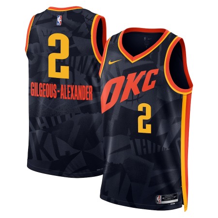 NBA Mænd Trøje Oklahoma City Thunder Shai Gilgeous-Alexander 2023-24 Nike City Edition Sort Swingman